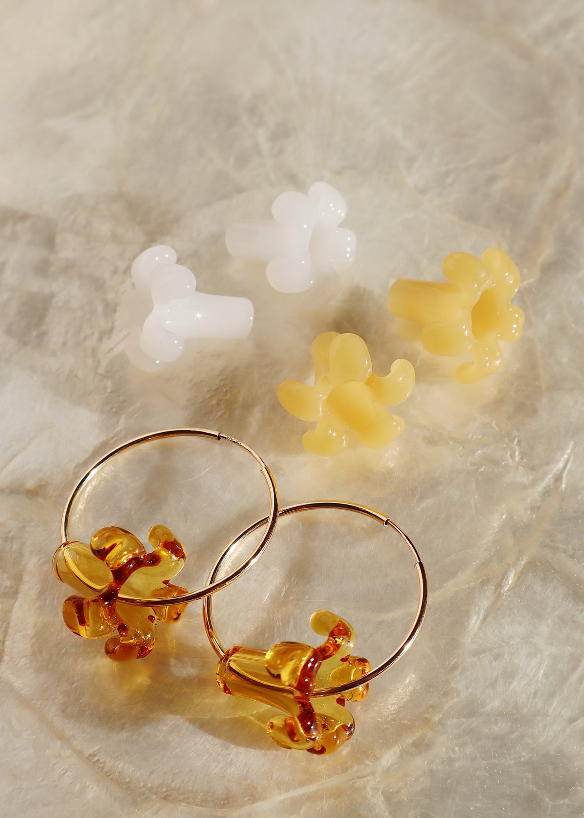 Interchangeable Puakenikeni Flower Hoop Earrings Gift Set