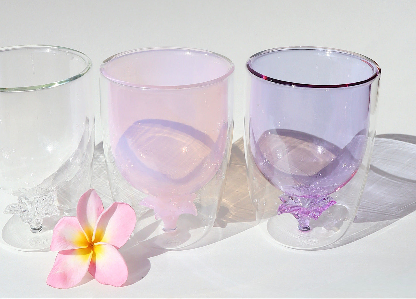 Plumeria Glass Tumbler Cup