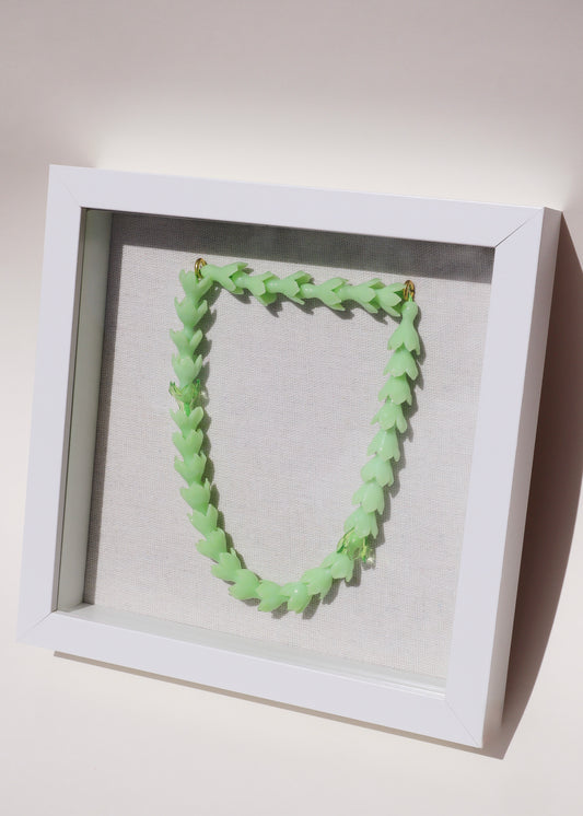 Pakalana Glass Lei in 9" x 9" Shadowbox
