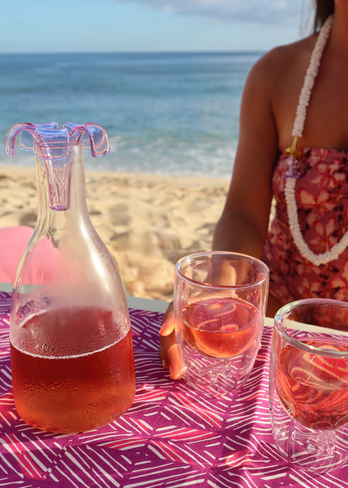 Puakenikeni Glass Serving Carafe