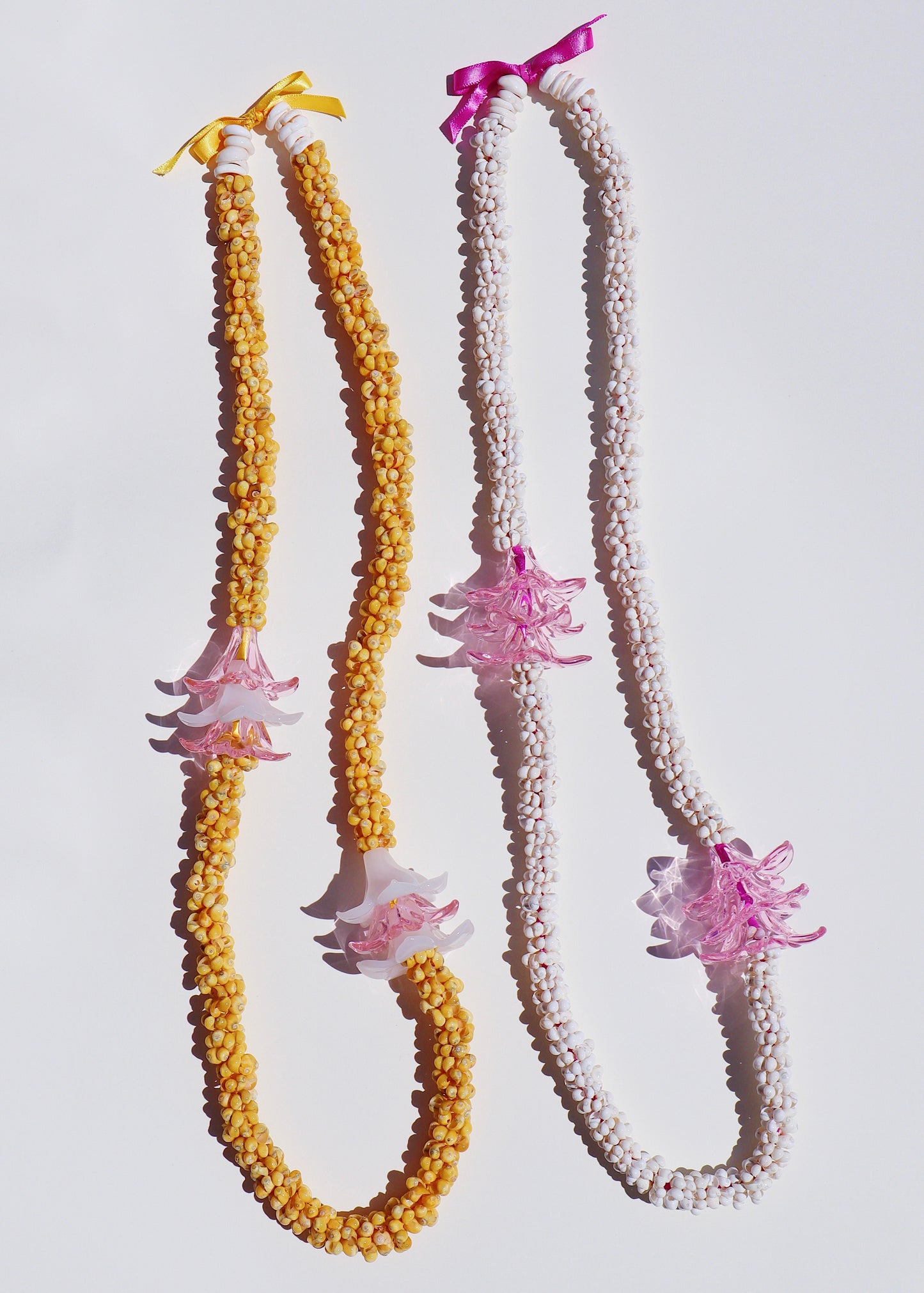 Pua Melia Plumeria Mongo Shell Lei with 6 Pua