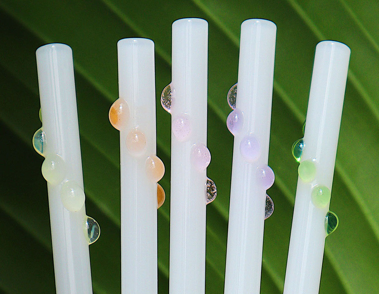 Glass Dot Wrap Straws - White & Pastel