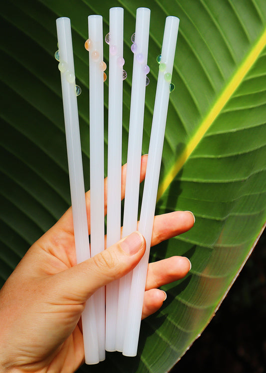 Glass Dot Wrap Straws - White & Pastel