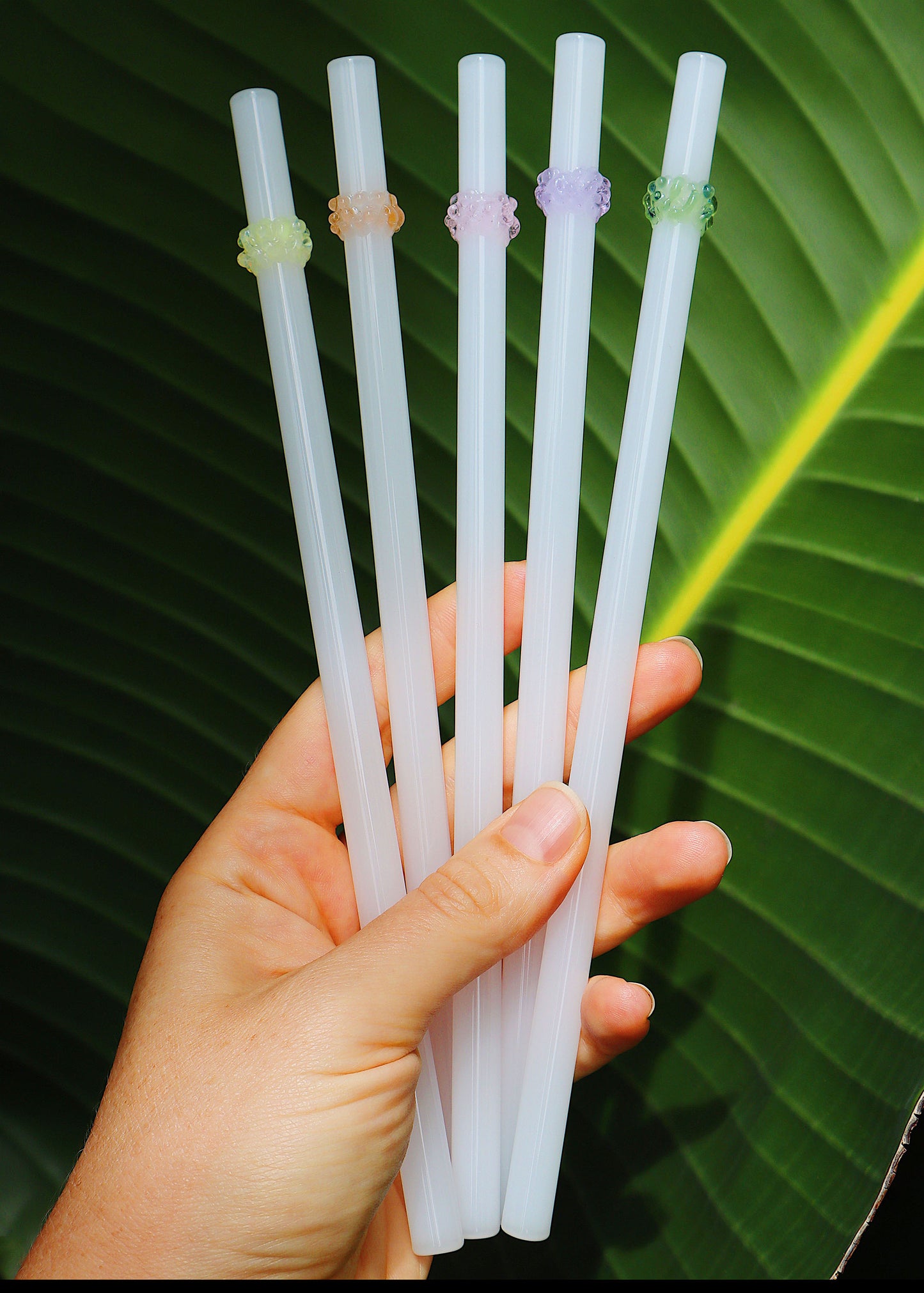 Glass Cluster Straws - White & Pastel