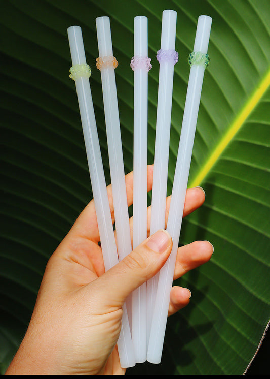 Glass Cluster Straws - White & Pastel