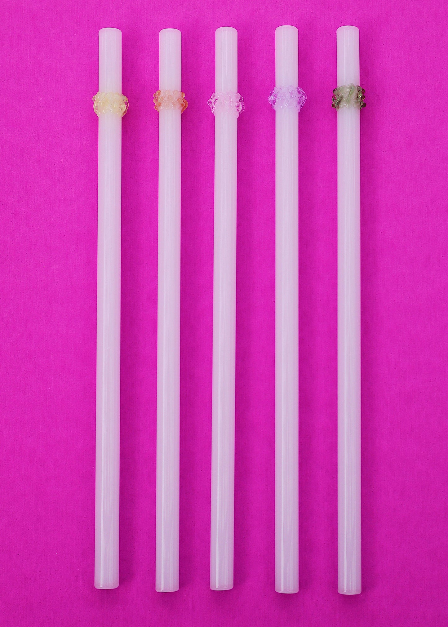 Glass Cluster Straws - White & Pastel