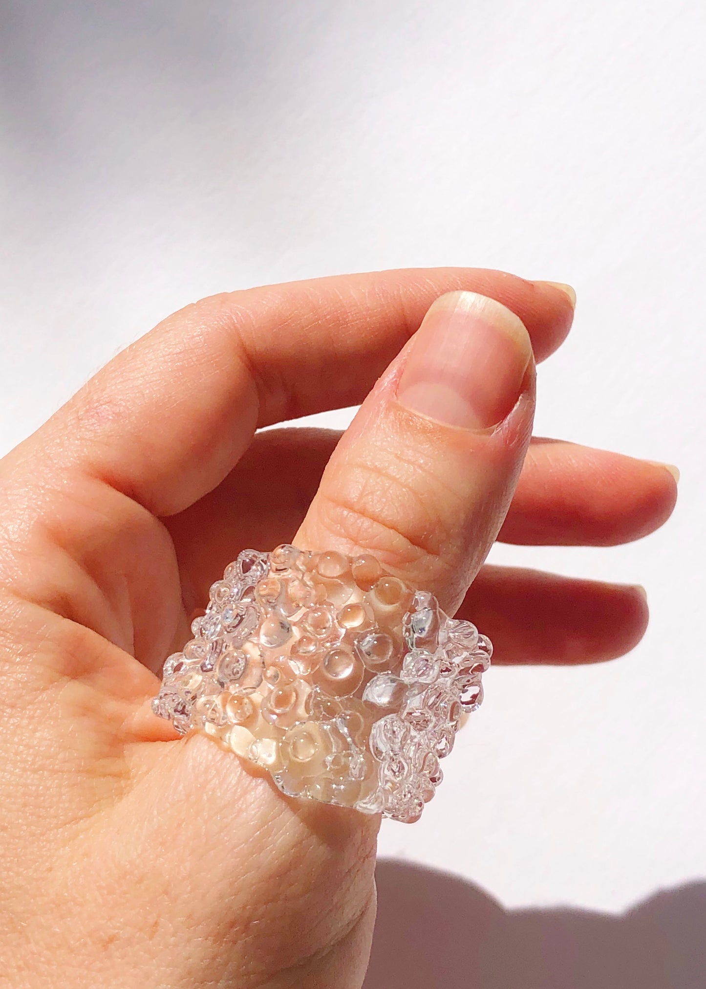35% OFF SALE - Chunky Clear Dots Ring // Size 10