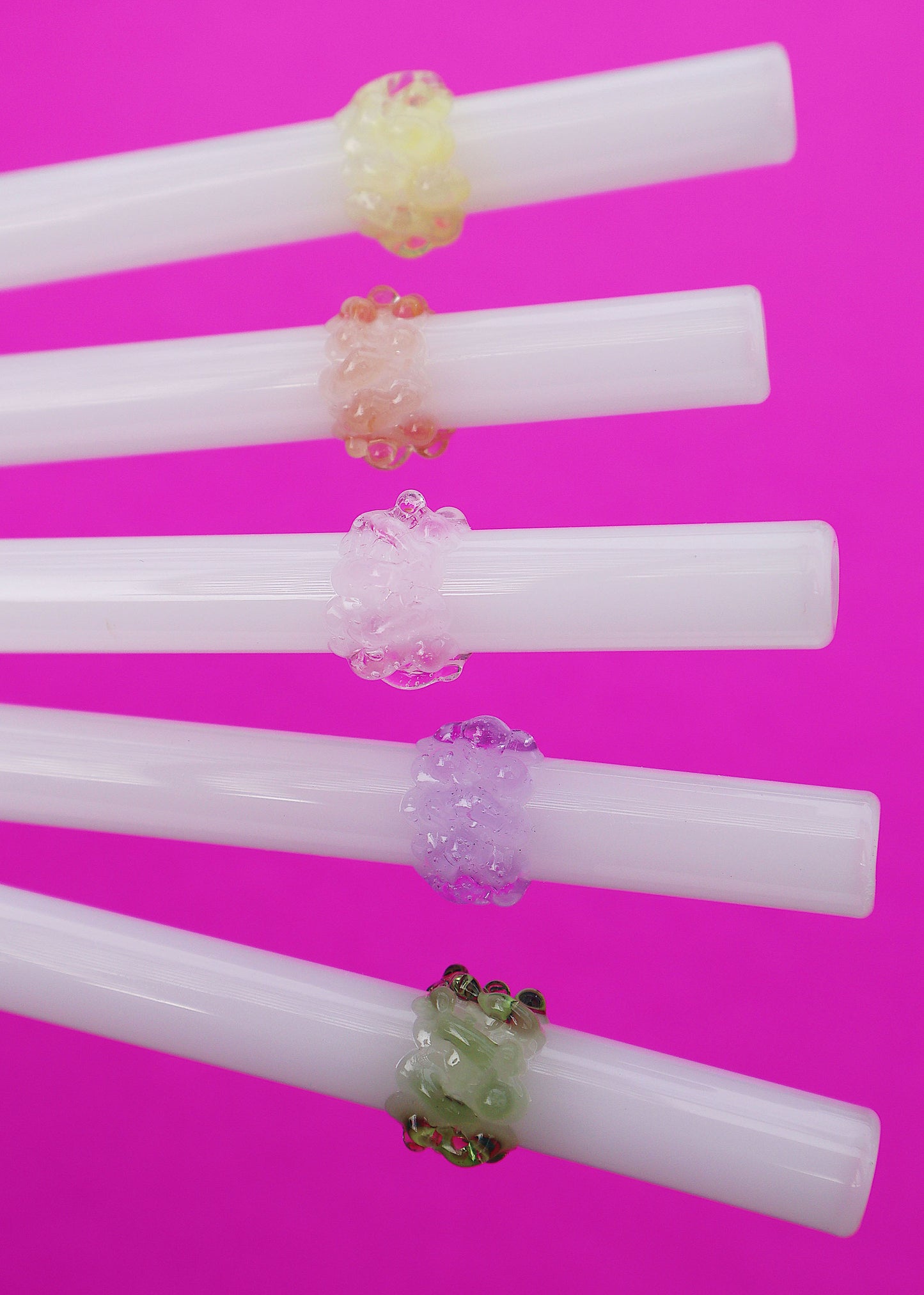 Glass Cluster Straws - White & Pastel