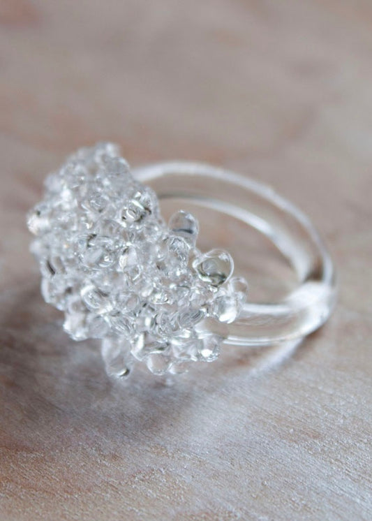 Glass Cluster Ring - Clear
