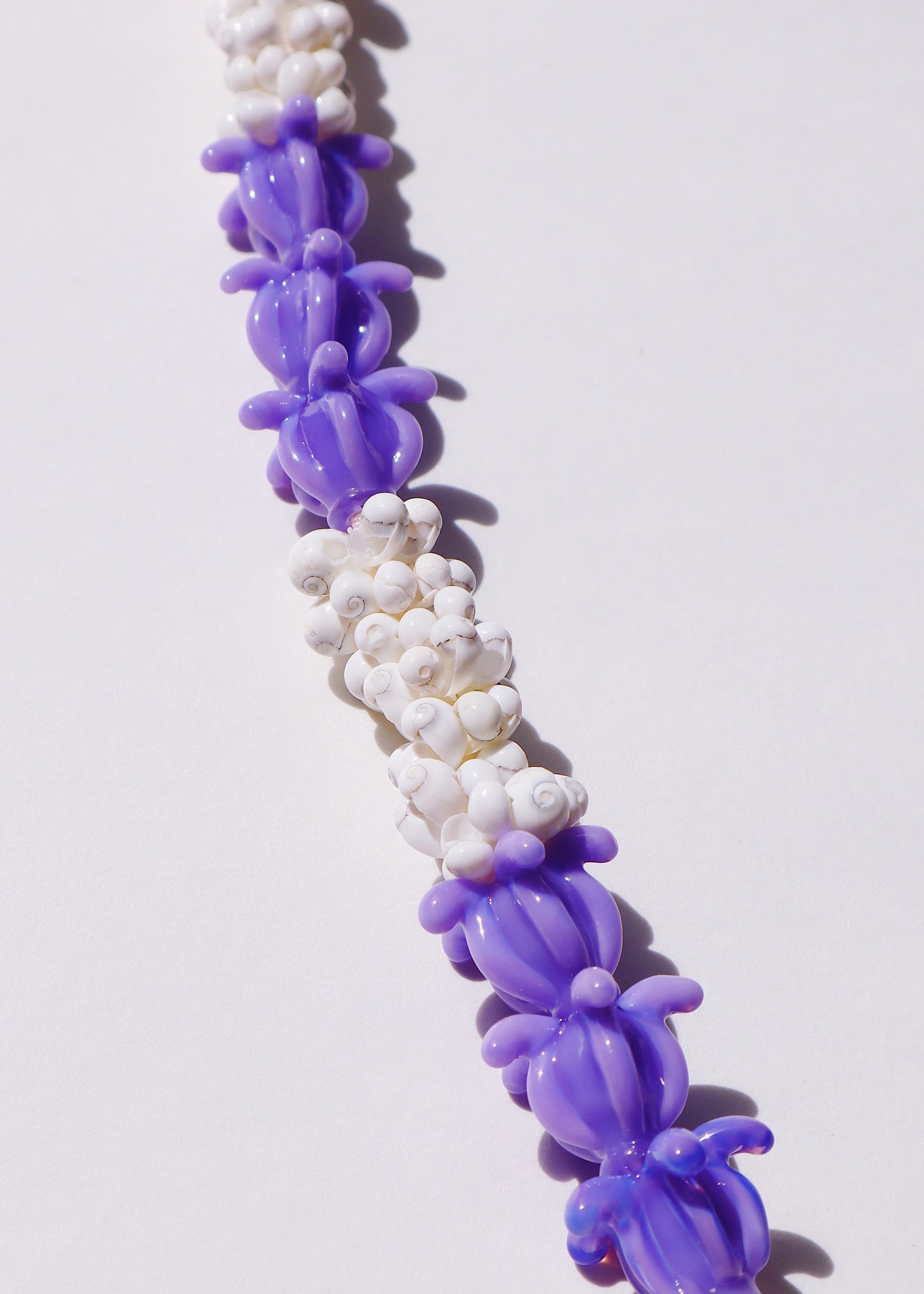 Crown Flower Lei with 21 Glass Pua