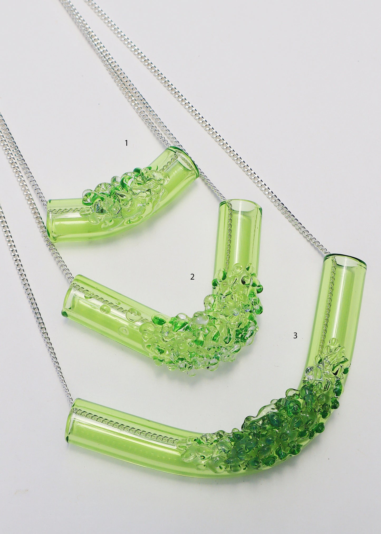 FROM THE ARCHIVES - Neon Green Cluster Tube Necklaces