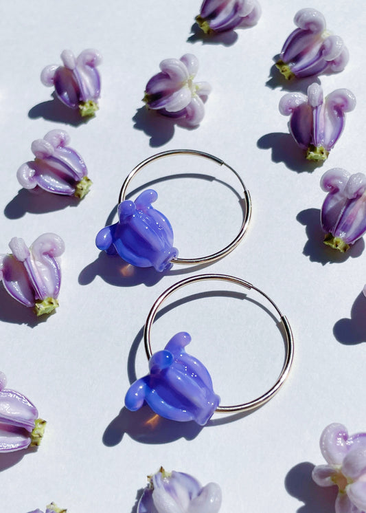 Crown Flower Hoop Earrings