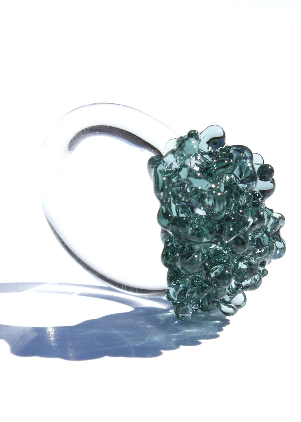 Glass Cluster Ring - Emerald
