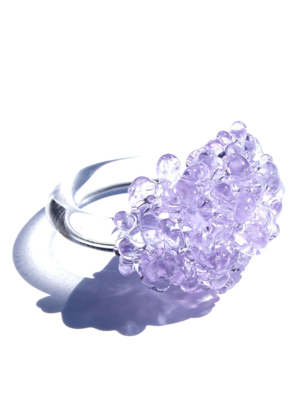 Glass Cluster Ring - Lilac