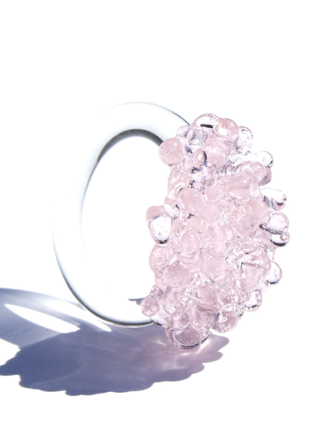 Glass Cluster Ring - Baby Pink