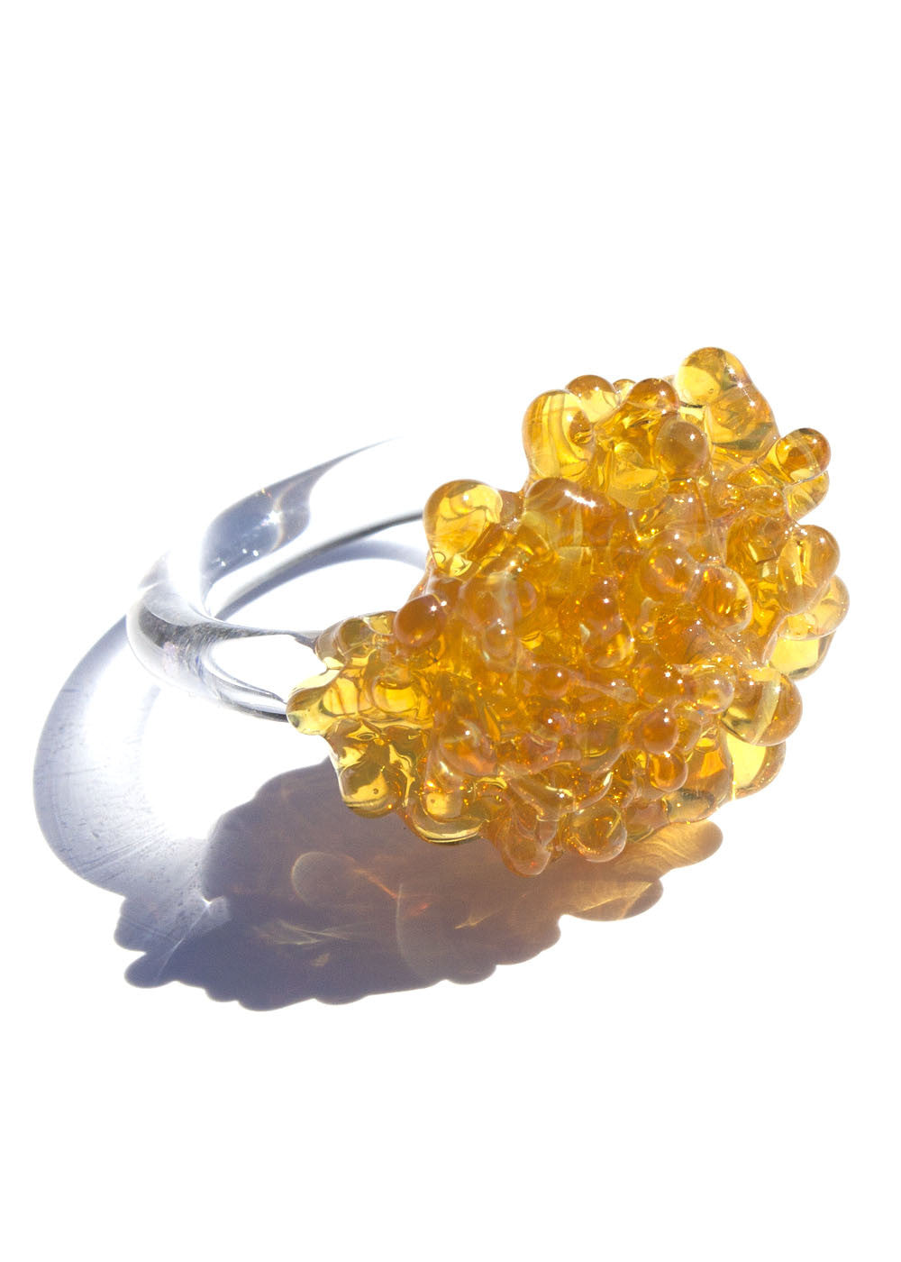 Glass Cluster Ring - Sunshine Yellow