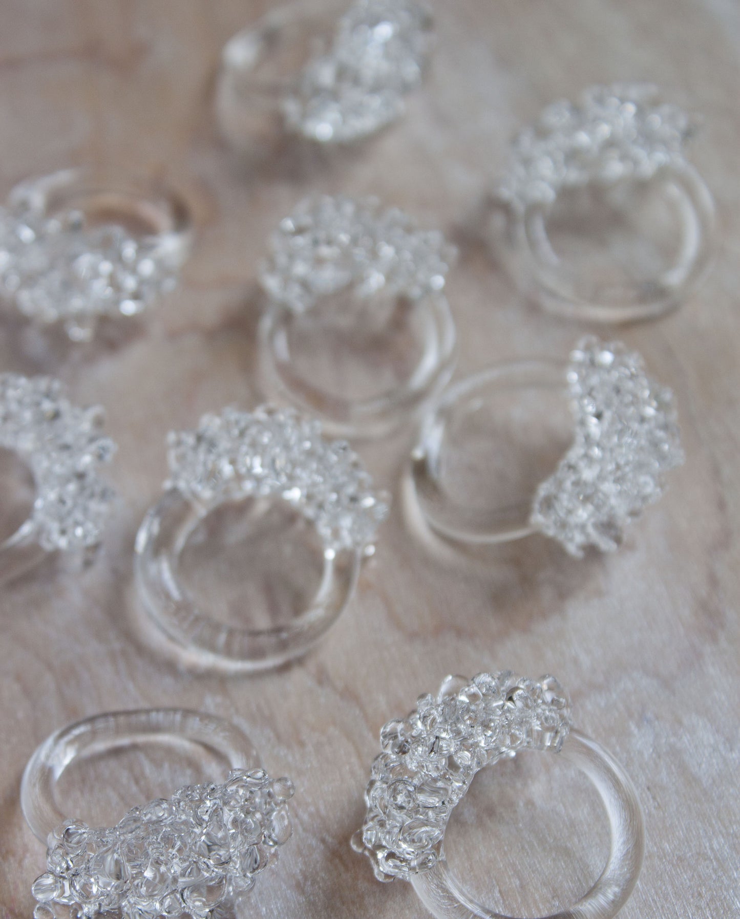 Glass Cluster Ring - Clear